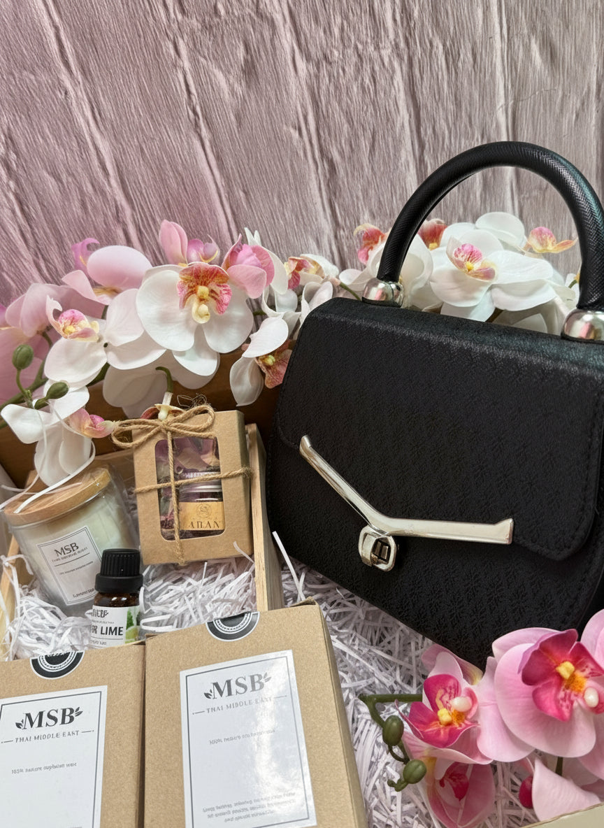 Loy Krathong Wristlet Bag (Black) Set